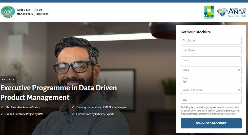 IIM Lucknow's Executive Programme in Data Driven Product Management
